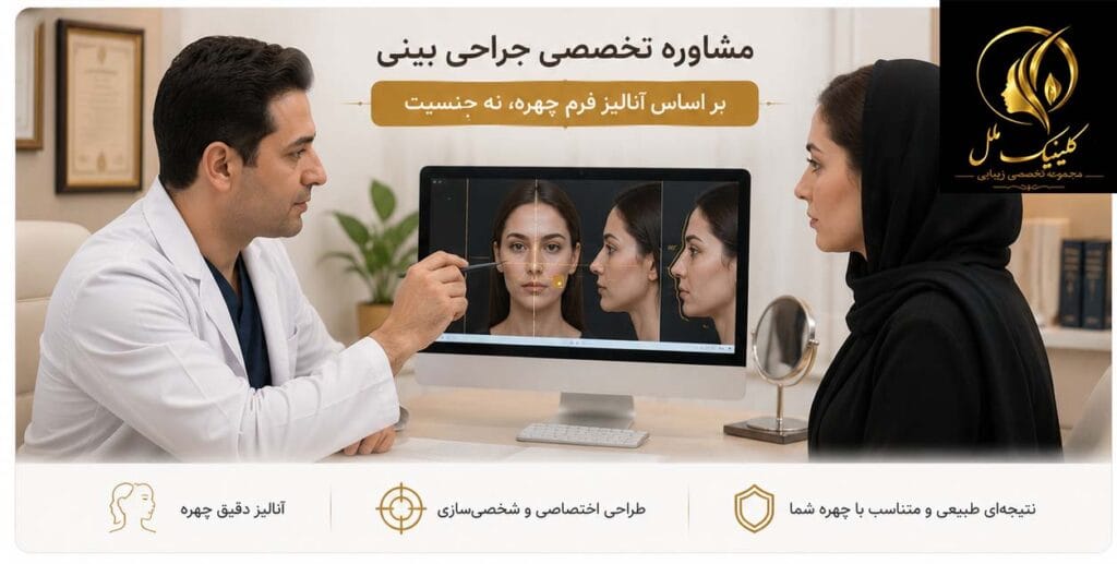 مشاوره تخصصی جراحی بینی بر اساس آنالیز فرم چهره