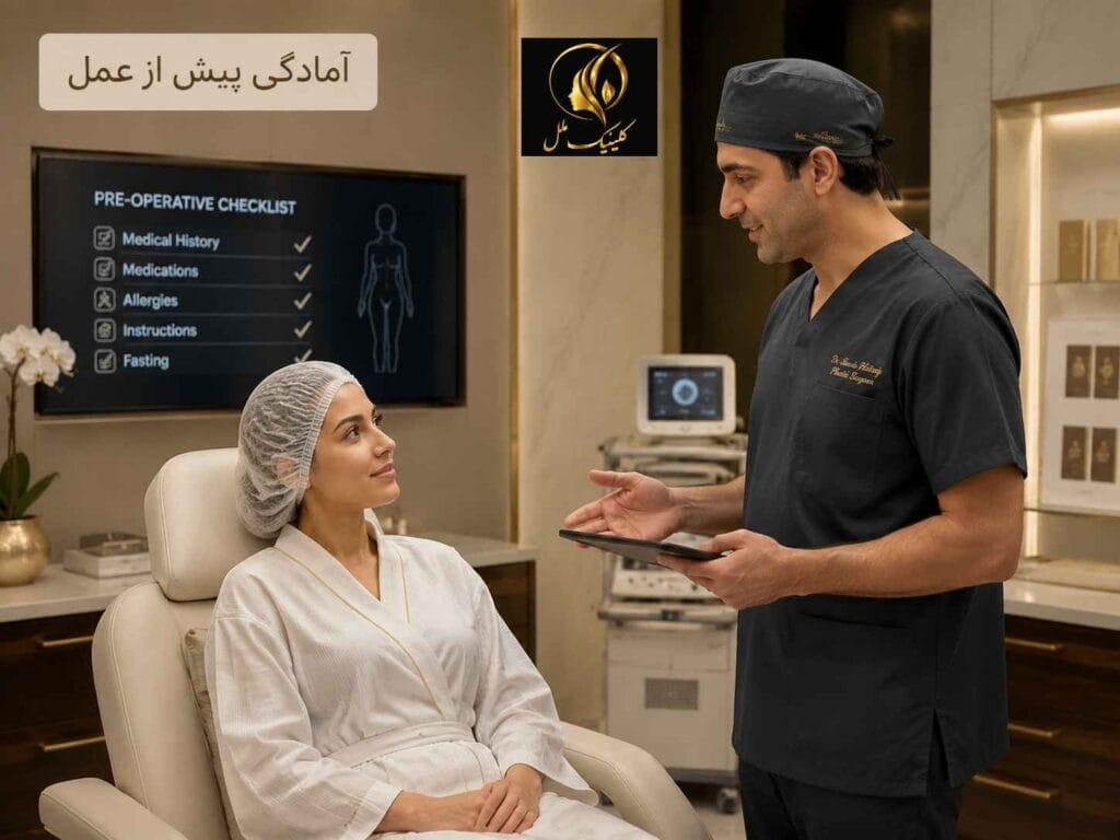 جلسه بررسی و آمادگی بیمار پیش از عمل بینی