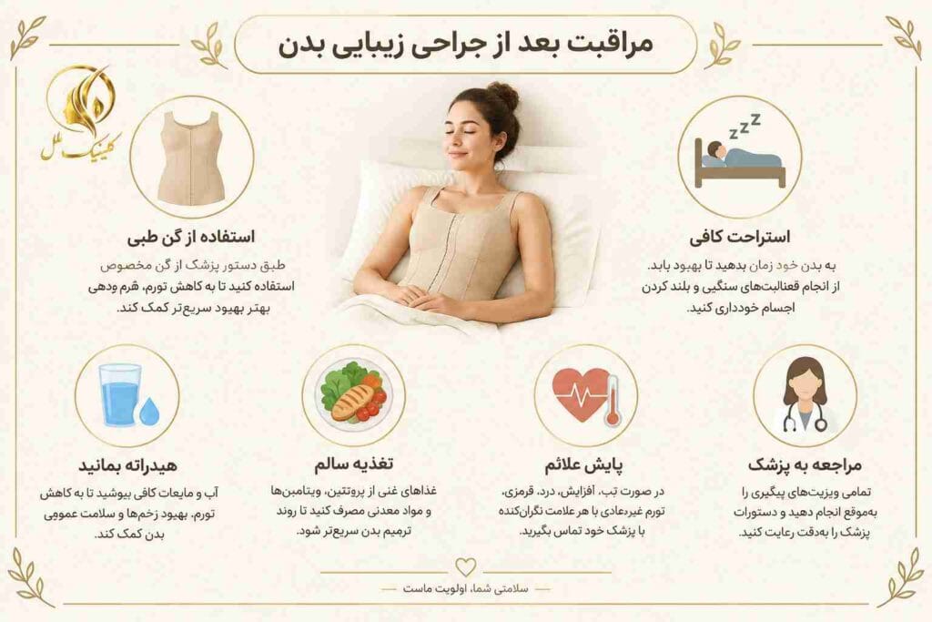 مراقبت بعد از جراحی زیبایی بدن