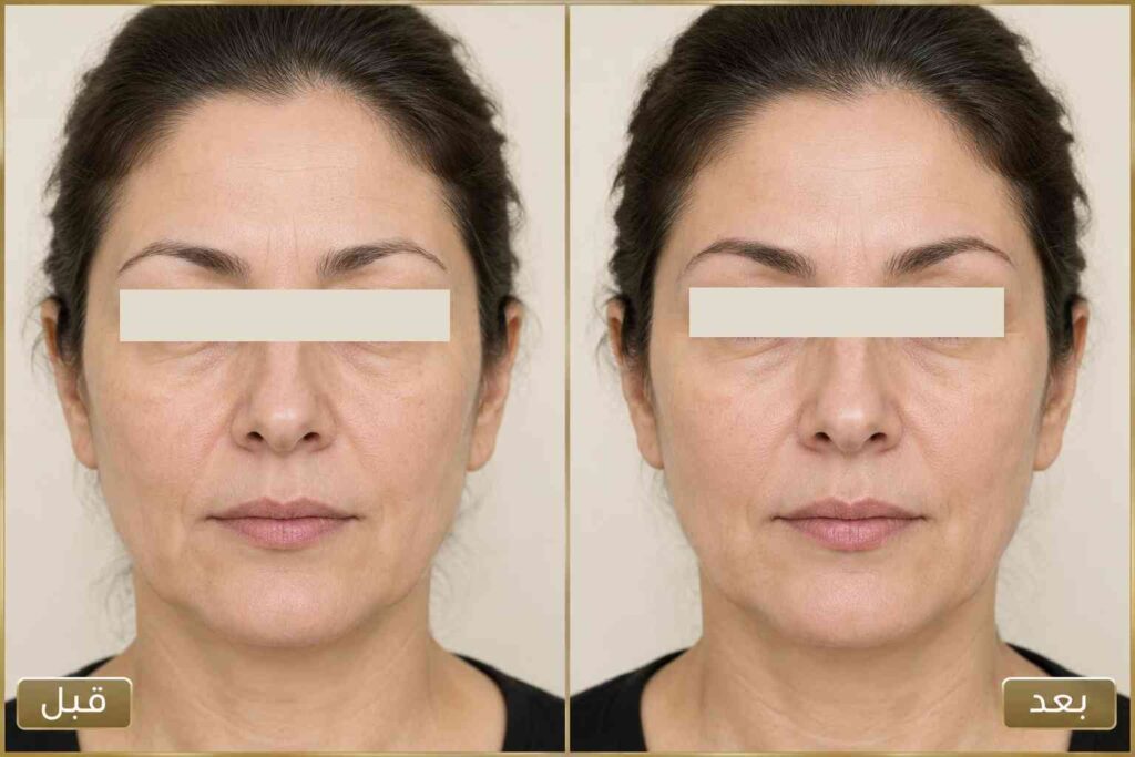 نمونه واقعی قبل و بعد از لیفت دایرکت ابرو در یک بیمار