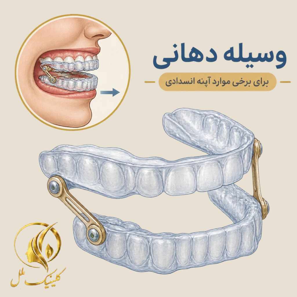 نمونه وسیله دهانی برای کمک به درمان برخی موارد آپنه انسدادی خواب